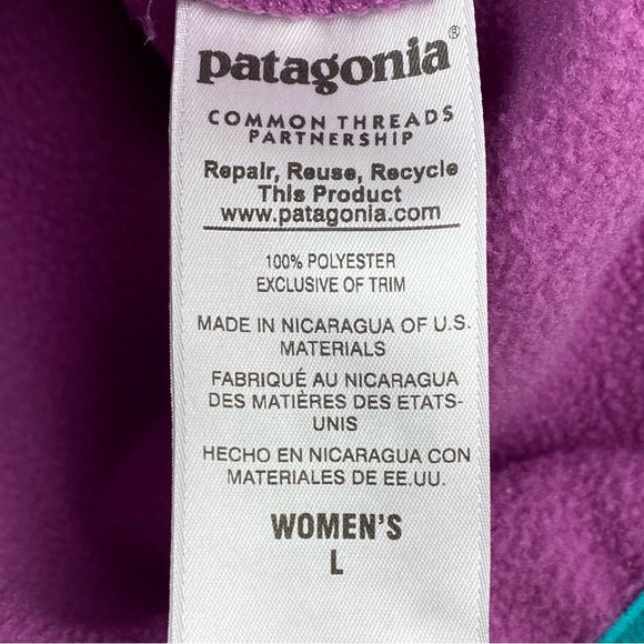 Patagonia size Large Women’s Purple Blue Synchilla Snap-T Fleece Pullover - Picture 7 of 8